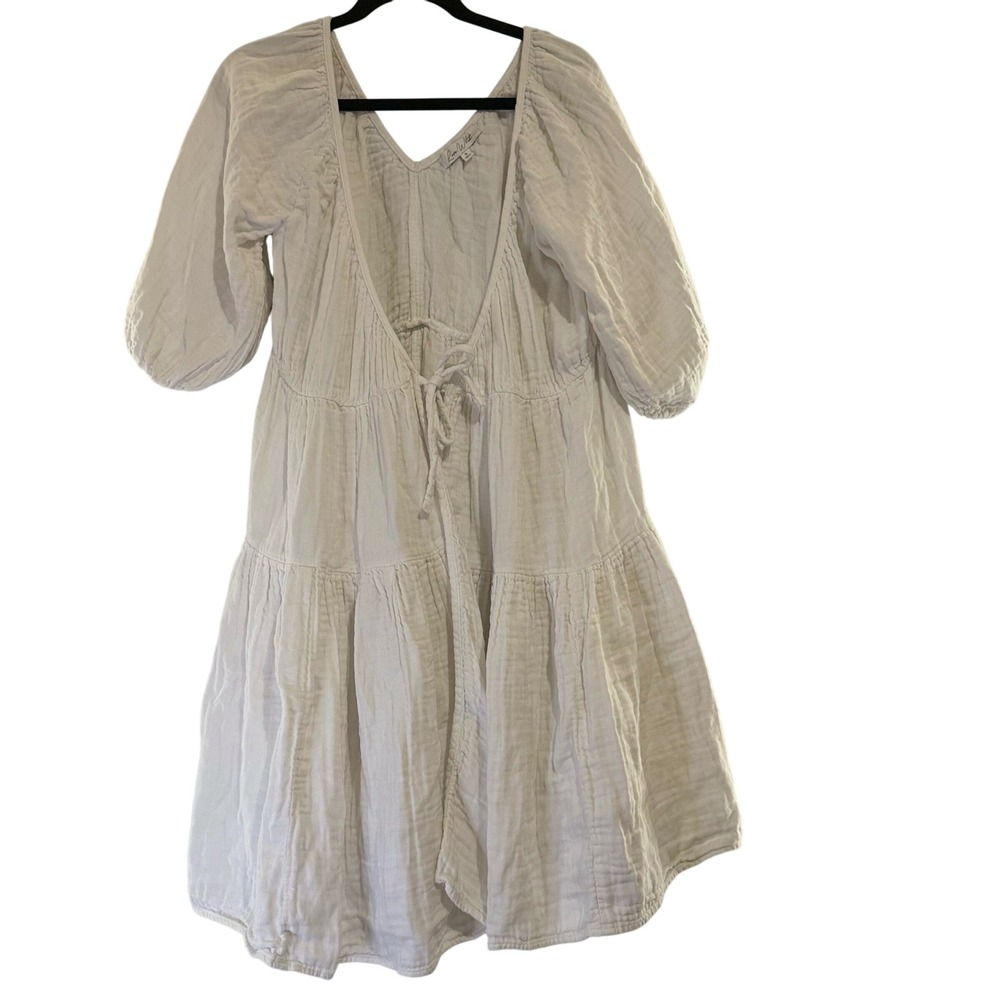 Love, Whit White Tiered Midi Dress Cottagecore Boho Casual Summer